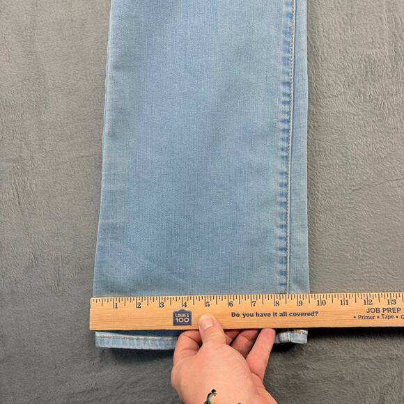 American Eagle Kick Boot Jeans Women's Size 14 Blue Stretch Denim Light Wash Mid - Picture 9 of 10